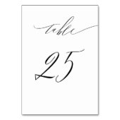 Numéro De Table Élégant blanc noir moderne Script n° 25 Mariage (Par défaut)