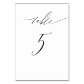 Numéro De Table Élégant blanc noir moderne Script n° 5 Mariage (Par défaut)