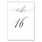Numéro De Table Élégant blanc noir moderne Script No 16 Mariage (Par défaut)