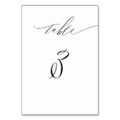 Numéro De Table Elégant blanc noir moderne Script No 3 Mariage (Par défaut)