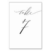 Numéro De Table Élégant blanc noir moderne Script No 7 Mariage (Par défaut)