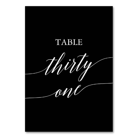 Numéro De Table Élégant blanc sur la table noire numéro Trente et  (Dos)