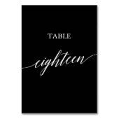 Numéro De Table Elégant blanc sur noir Calligraphie Table Dix-huit (Par défaut)