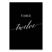 Numéro De Table Élégant blanc sur noir Calligraphie Table Douze (Par défaut)
