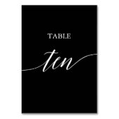 Numéro De Table Élégant blanc sur noir Calligraphie Tableau Dix (Par défaut)