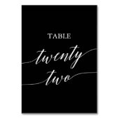 Numéro De Table Élégant blanc sur table noire Vingt-deux (Par défaut)