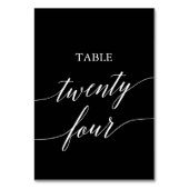Numéro De Table Élégant blanc sur table noire Vingt-quatre (Dos)