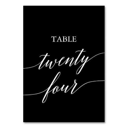 Numéro De Table Élégant blanc sur table noire Vingt-quatre (Par défaut)