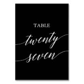Numéro De Table Élégant blanc sur table noire Vingt-sept (Dos)