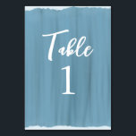 Numéro De Table Elégant bleu Dusty Faux Verre Peint Mariage<br><div class="desc">Parfait pour les mariages et célébrations à thème bleu poussiéreux,  marine,  turquoise ou aquamarine. Ces numéros de table ressemblent à du verre peint à la main. Entrez simplement les nombres à l'aide de la fonction de personnalisation. Trouvez le mariage correspondant stationnaire et accessoires dans ma boutique.</div>