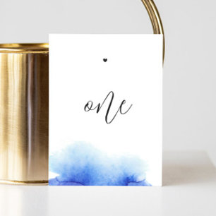 Numéro De Table Élégant bleu nautique minimaliste mariage
