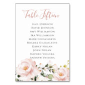 Numéro De Table Élégant Bleu Rose floral Script (Par défaut)