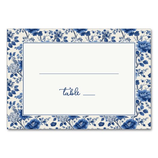Numéro De Table Elegant Blue Floral (Devant)
