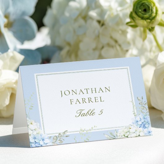 Numéro De Table Elegant Blue Floral Wedding Place Cards