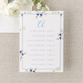 Numéro De Table Elegant Blue & Grey Wedding Seating Chart Card