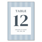 Numéro De Table Elegant Blue Minimalist Table Sign (Dos)