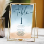 Numéro De Table Elégant Blue Ocean Beach Mariage de sable<br><div class="desc">C'est un Elegant Blue Ocean Beach Shore Sand Mariage Numéro de table avec des noms!</div>