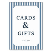 Numéro De Table Elegant Blue Serif Gratitude Card (Dos)