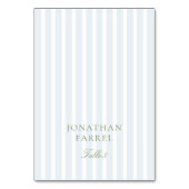 Numéro De Table Elegant Blue Stripes Wedding Place Cards (Par défaut)
