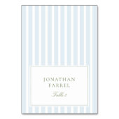 Numéro De Table Elegant Blue Stripes Wedding Place Cards (Par défaut)