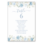 Numéro De Table Elegant Blue White Floral Crest Wedding (Par défaut)