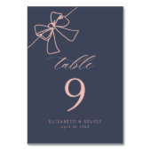 Numéro De Table Elégant Blush Bow Chic Slate Blue (Par défaut)