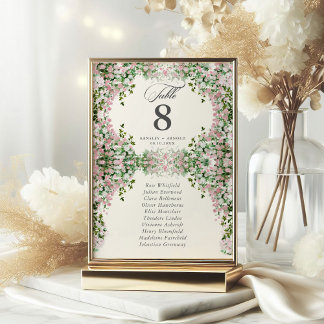 Numéro De Table Elegant Blush Garden Wedding Table Number
