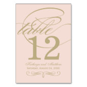 Numéro De Table Élégant Blush Gold Calligraphie Mariage Monogramme (Par défaut)