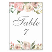 Numéro De Table Elégant Blush rose Floral Printemps Jardin Mariage (Par défaut)