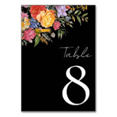 Numéro De Table Elégant Boho Black Dutch Floral Mariage (Dos)