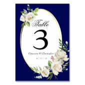 Numéro De Table Elégant Boho Blue Floral Mariage Réception (Dos)