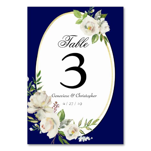 Numéro De Table Elégant Boho Blue Floral Mariage Réception (Par défaut)