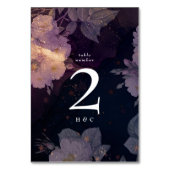 Numéro De Table Élégant Boho foncé Floral violet Rose Mariage or (Dos)
