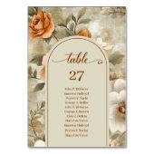 Numéro De Table Elegant Boho Neutral Ivory Sage Floral Wedding  (Dos)