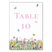 Numéro De Table Elegant Boho Watercolor Fleur sauvage Mariage (Dos)