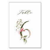 Numéro De Table Élégant Botanique Floral Numéro 6, (Dos)