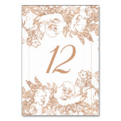 Numéro De Table Élégant botanique | Floral or Rose cuivre (Dos)