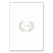 Numéro De Table Élégant Botanique Pastel Floral Rustic Mariage (Dos)