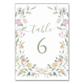 Numéro De Table Élégant Botanique Pastel Floral Rustic Mariage (Par défaut)