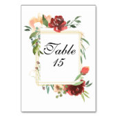 Numéro De Table Elégant Bouquet de rose aquarelle (Dos)