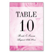 Numéro De Table Élégant bouquet rose rose mariage photo (Dos)