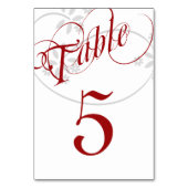 Numéro De Table Élégant bracelet, rouge et blanc, personnalisé (Dos)