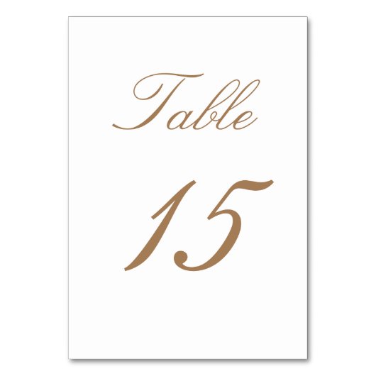 Numéro De Table Élégant Brown à deux côtés Numéro de tableau (Dos)