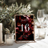 Numéro De Table Elegant Burgundy Romantic Rose Table Number Card