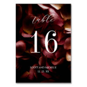 Numéro De Table Elegant Burgundy Romantic Rose Table Number Card (Par défaut)