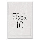 Numéro De Table Elégant cadre argenté et Mariage damassé gris (Dos)