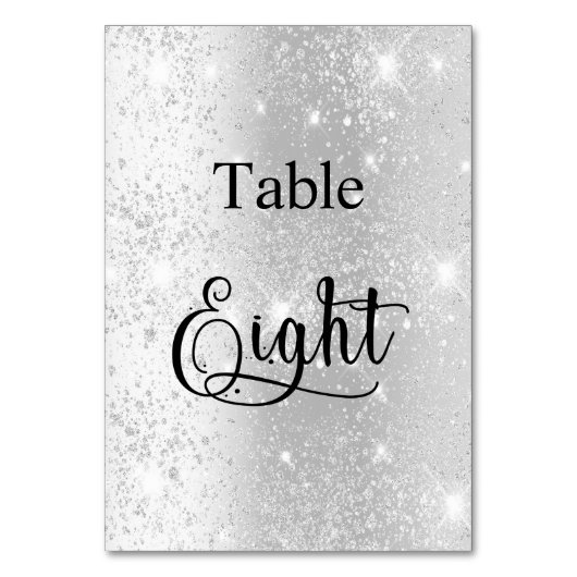 Numéro De Table Élégant calligraphie de table huit 8 en paillettes (Dos)