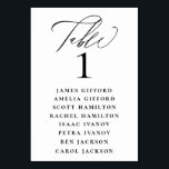 Numéro De Table Élégant Calligraphie Siege Chart<br><div class="desc">Elégante calligraphie "table",  avec les noms d'invités et le numéro de table,  le mariage numéro de table carte de sièges.</div>