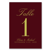 Numéro De Table Elegant Chartreuse Burgundy Simple Wedding (Par défaut)