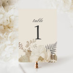 Numéro De Table Elegant Chic Ecru Boho Floral Mariage Numéro de ta<br><div class="desc">Ce joli panneau de numéro de table mariage est orné d'une bordure de jolies fleurs de boho dans des tons neutres subtils avec typographie classique. La carte est la même des deux côtés. Utilisez des détenteurs de cartes de revendeurs de traiteurs ou de vendeurs... OU vous pouvez acheter des cadres...</div>